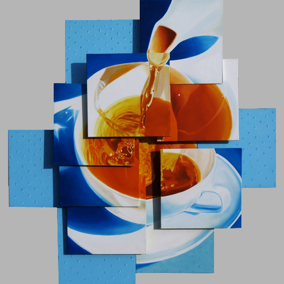 Tee 5, Öl auf 13 Leinwänden, 181 x 171 cm