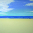 Strand mit Wellen, Öl auf Lw, 50x50cm