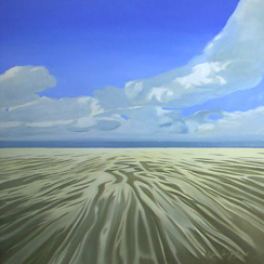 Verwehender Strand, Öl leinwand painting urlaub meer nordsee sand watt