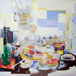 Frühstück bei Ecki, Öl malerei meyers-art contamporary art
