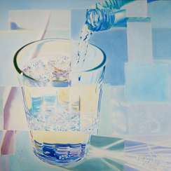 Glas Wasser 2, Ölmalerei contamporary art momente malerei