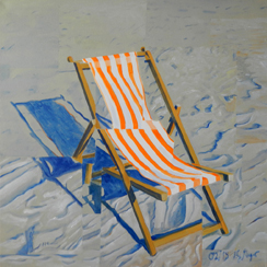 Deckchair in sea breeze momente malerei moment painting